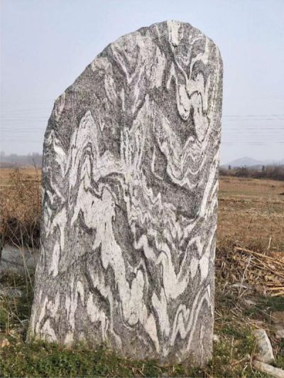 自然雪花石头户外公园摆件 
