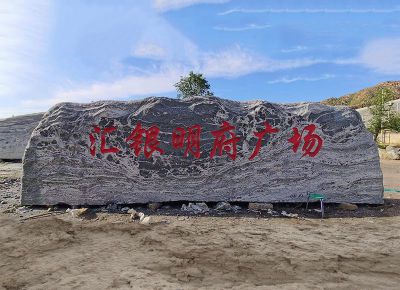 广场大门口刻字地标石景观石头 